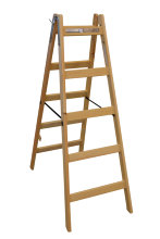 Wienerstige i træ 5 trin 142 cm - Silkeborg Stigefabrik